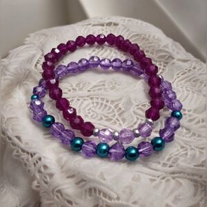💥3/$12 Handmade Purple and Blue Sparkly Bracelets